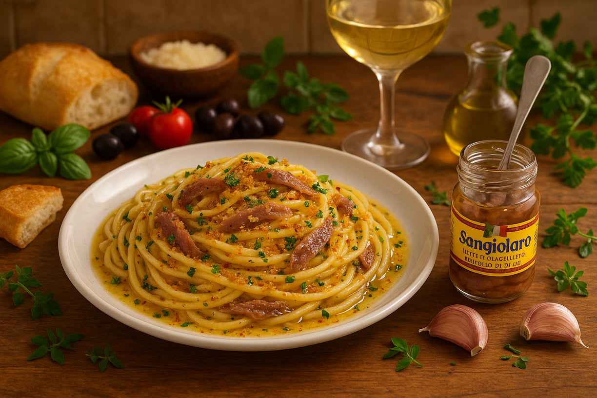 filets d'anchois Ă  l'huile d'olive de la marque Sangiolaro